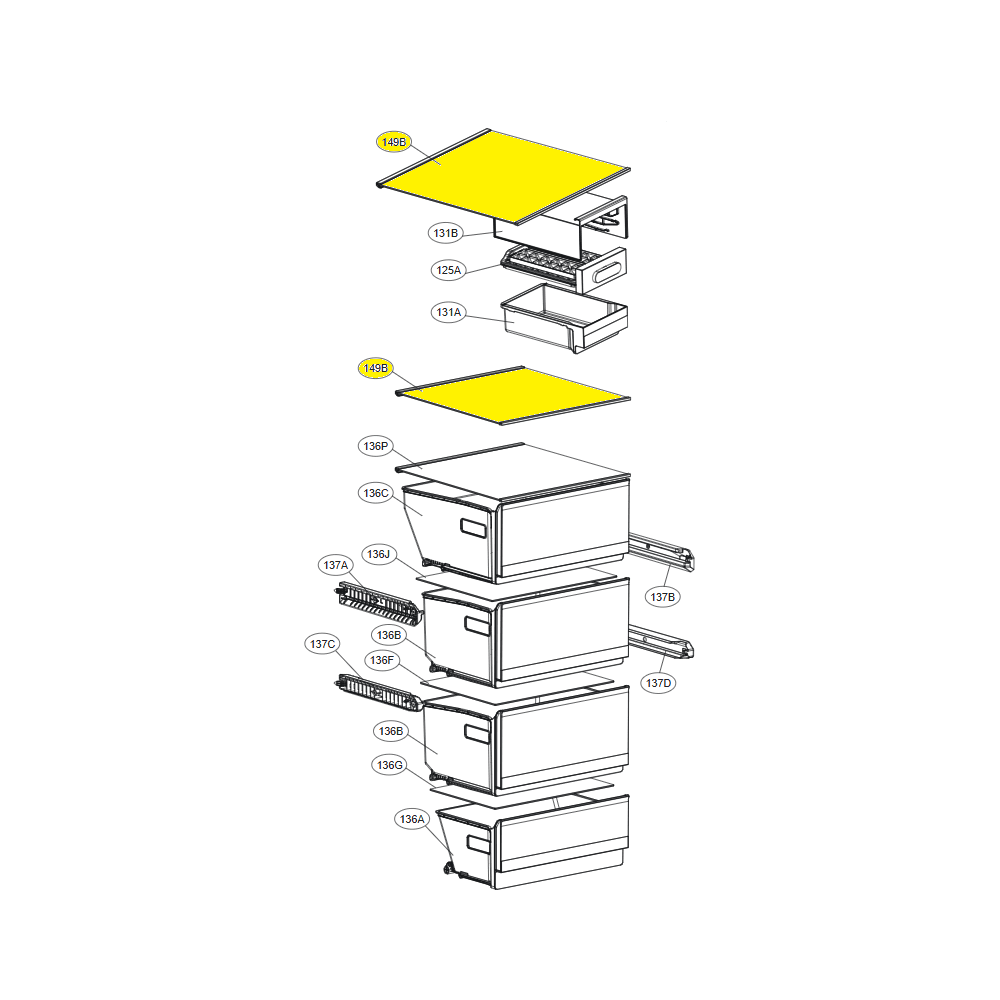 LG Shelf Assembly,Refrigerator AHT74973931