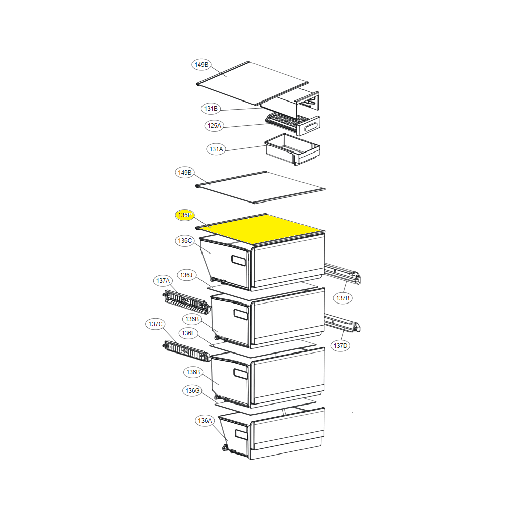 LG Shelf Assembly,Refrigerator AHT74973933