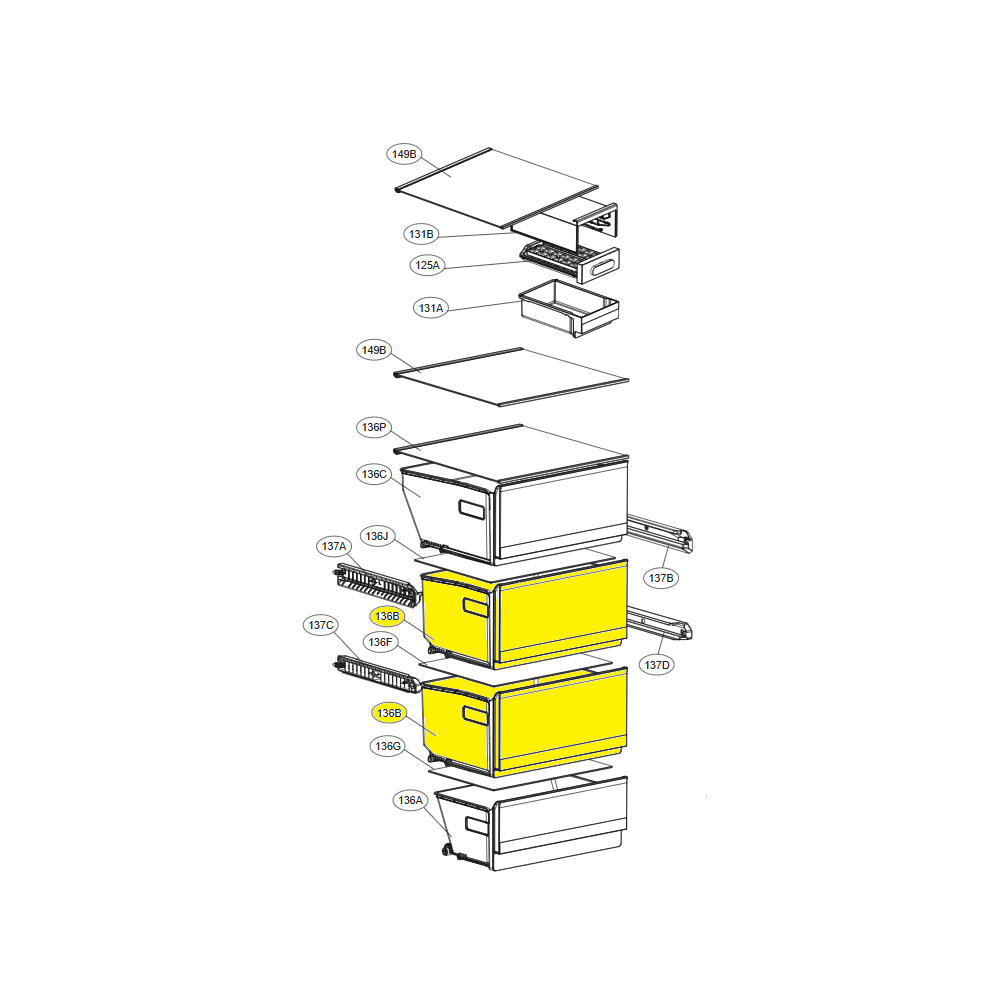LG Tray Assembly,Drawer AJP75615017
