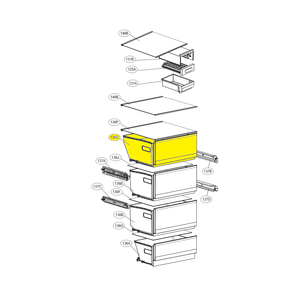 LG Tray Assembly,Drawer AJP76397104