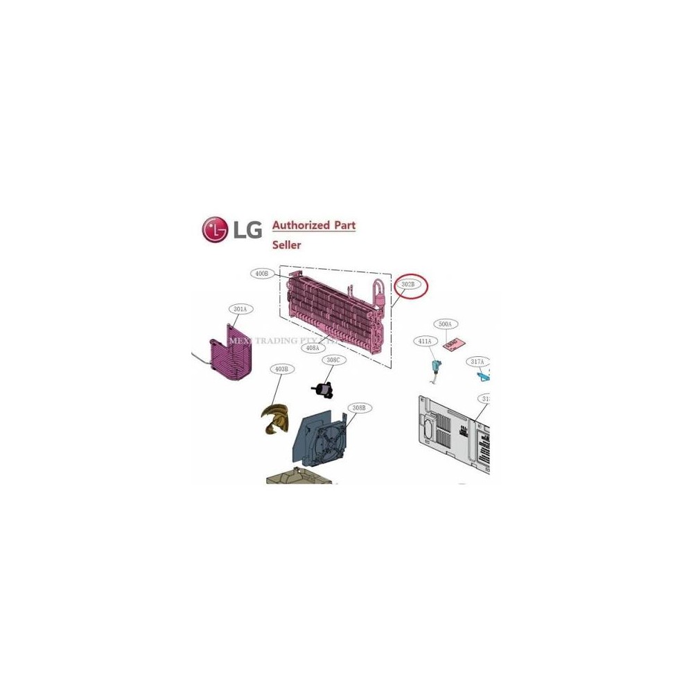 LG Evaporator Assembly ADL75941019