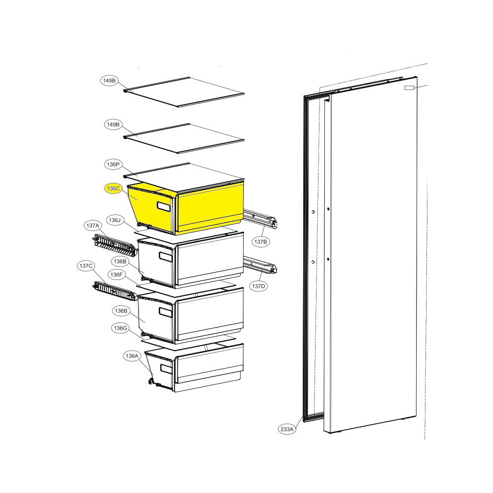 LG Tray Assembly,Drawer AJP76397102