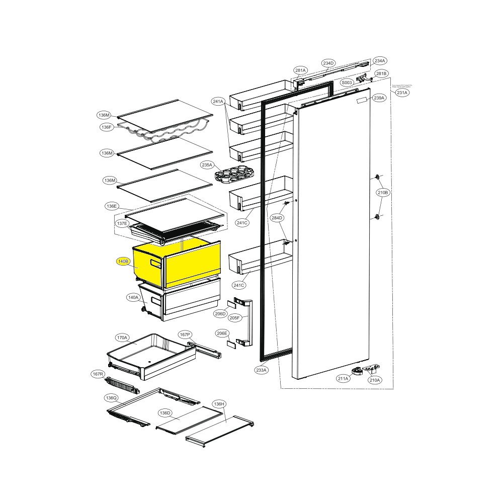 LG Tray Assembly,Drawer AJP75615015